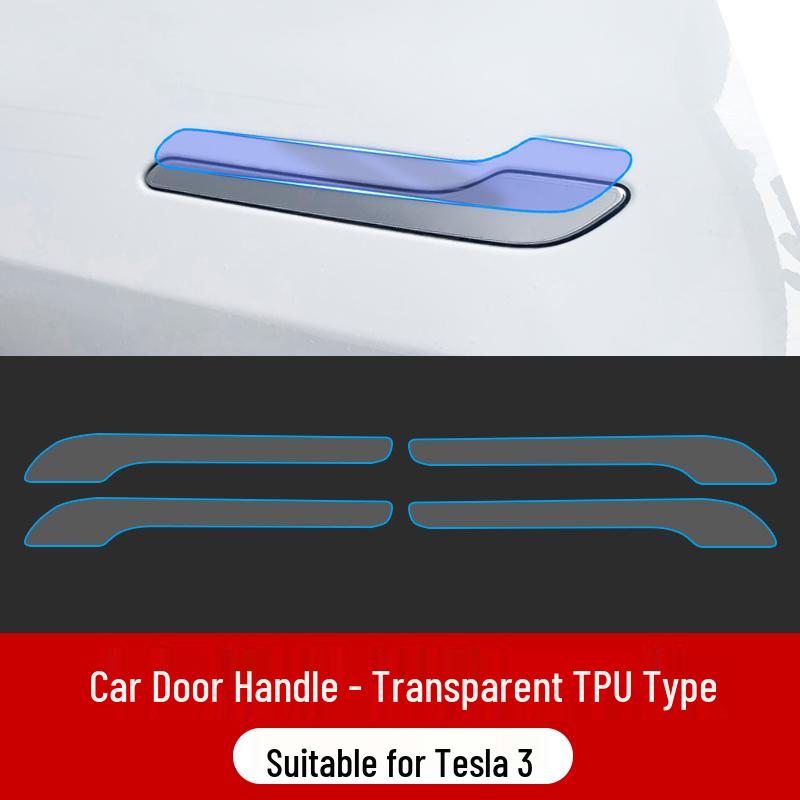 Наклейки на ручки дверей из углеродного волокна для Tesla Model 3/Y: Декоративный аксессуар, устойчивый к царапинам