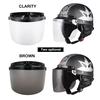 Universal 3 Snap Flip Up Visor Shield Lens for Retro Open Face Motorcycle