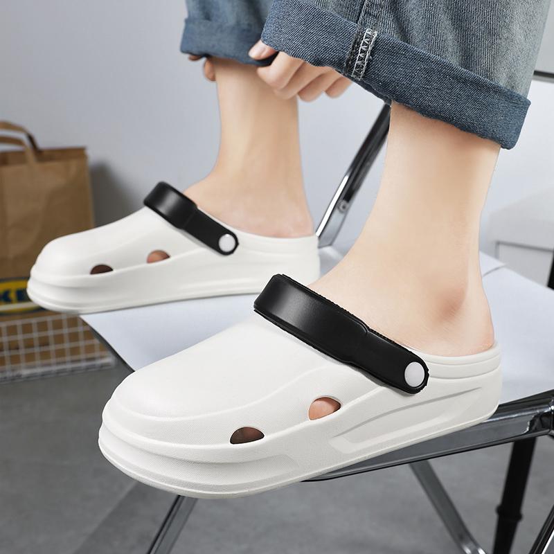 Модные летние сандалии, водонепроницаемые шлепанцы, мужская обувь, уличные шлепанцы, мягкая подошва, садовая обувь, клоги, ЭВА, пляжные сандалии, домашние тапочки