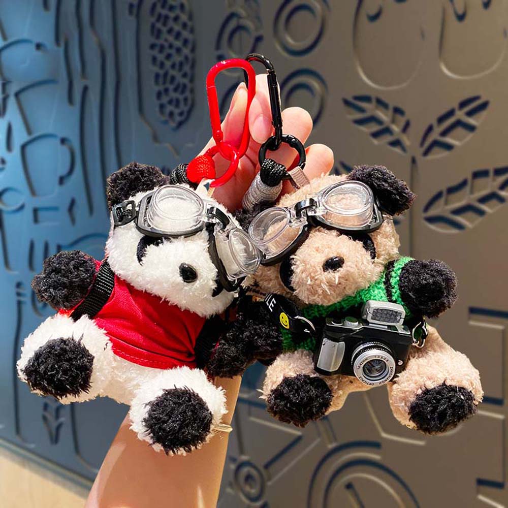 Украшение для рюкзака Брелок в виде медведя-пилота Мягкая игрушка Плюшевый брелок Плюшевая кукла-панда Пара Дети