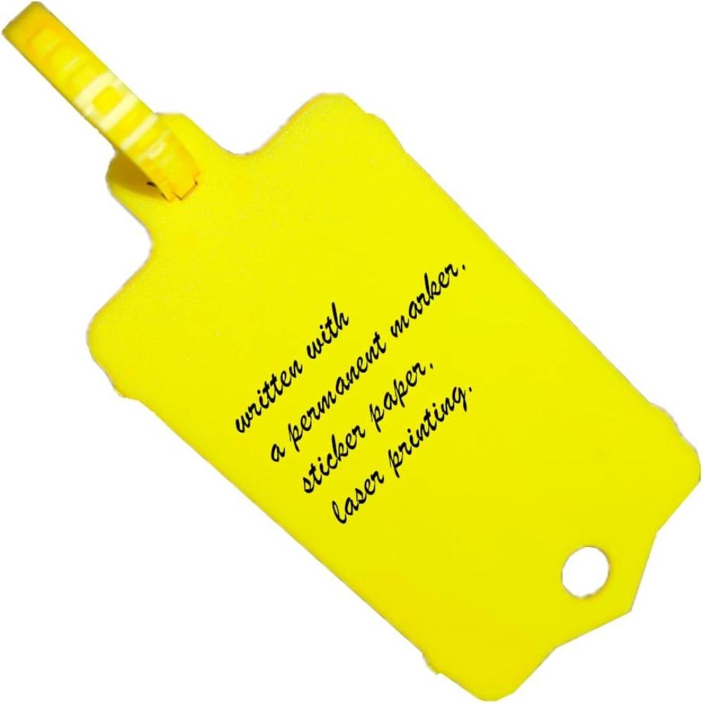 100 шт., полипропиленовые идентификационные бирки с именем, желтые с ремешком, многоразовые бирки для офиса