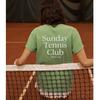 Sundays Tennis Club American Vintage Sports Style Light Green Tennis Pure Cotton Short Sleeve T-shirt Women