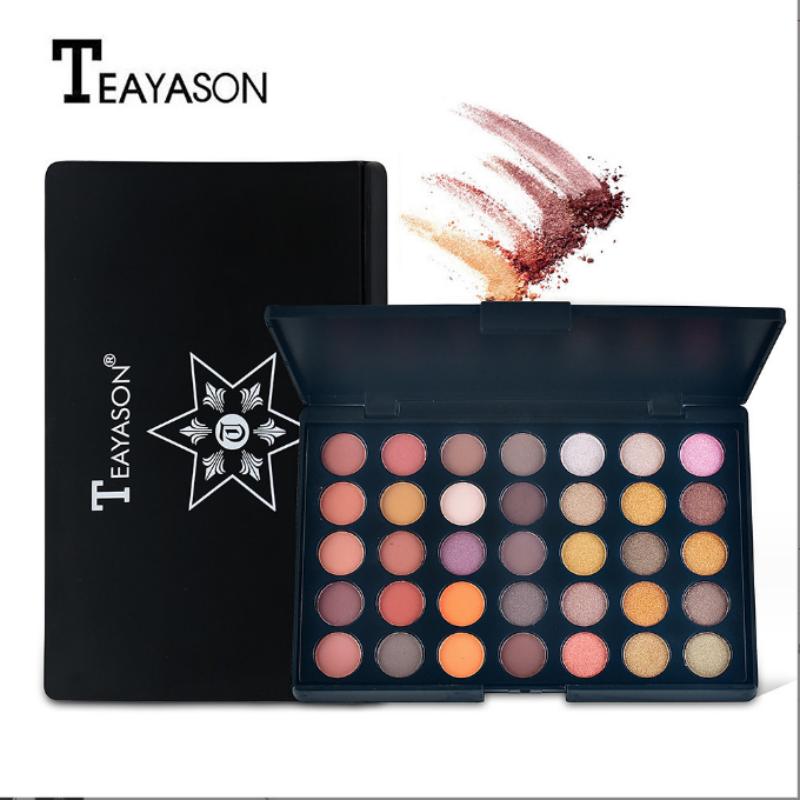 Жареные 35 цветов теней для век Картофельное пюре с блестками из бисера Свет водонепроницаемый Единорог