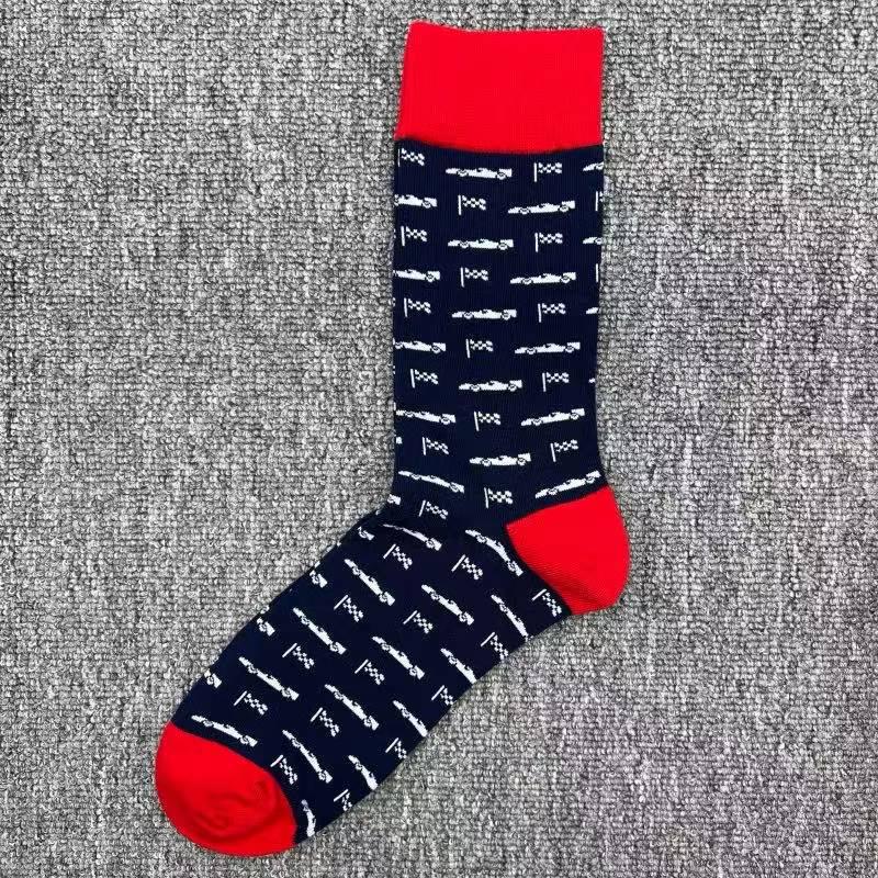 Happy Socks Men's Colorful Cartoon Astronaut Planet Floral Mid-Calf Socks, Large Size - Trendy Swedish Brand.
