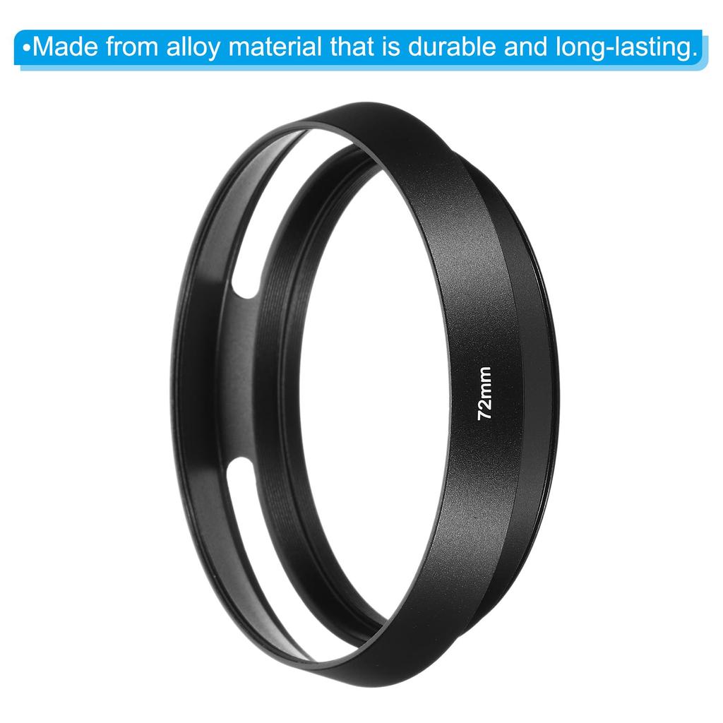 PATIKIL 72 мм Бленда для объектива универсальной камеры Стандартная вентиляция Матовая поверхность Внутренняя полость Бленда Черная