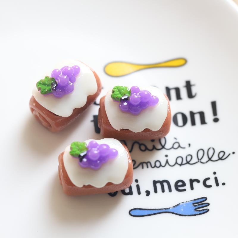 Mini Food Play Cake DIY Kit: Cream & Resin Accessories for Keychains & Pendants