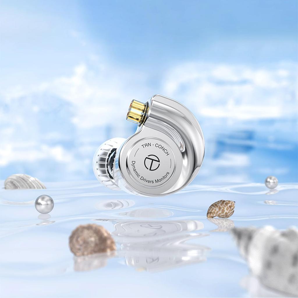 LINSOUL TRN Conch 1DD Earphones Equipped with 10mm Upgraded Dynamic Driver Equipped with Connector Deep Bass Ergonomically Designed Adopts Exclusive