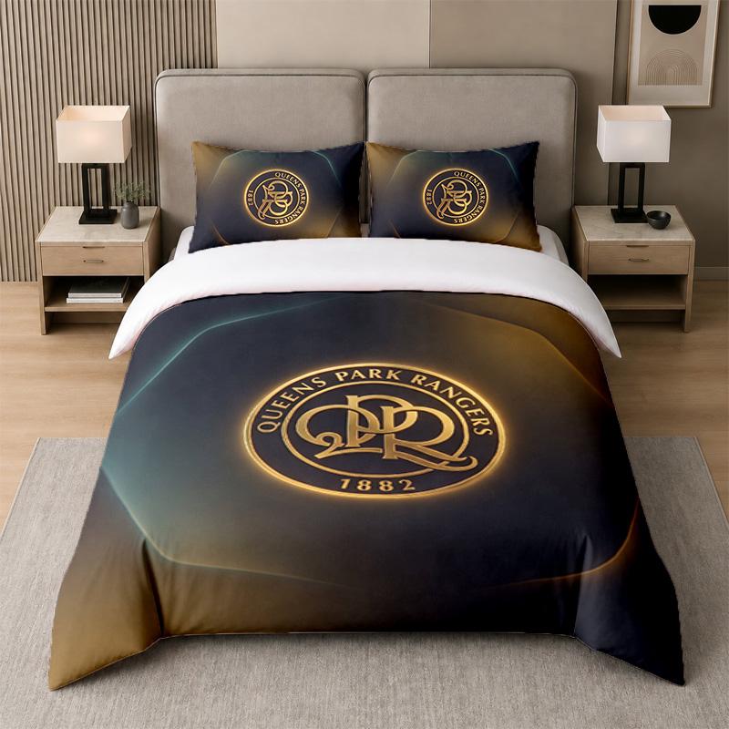 3Pcs Bedding SetQueens Park Rangers Football Soft Bed Sheet and Two Pillowcases Home Bedroom Decor