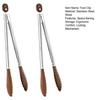 Wooden Tongs for Cooking Stainless Steel Kitchen Tongs Food Clip with Locking Mechanism