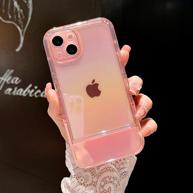 Чехол-держатель с лазерной подставкой Aurora для Iphone 13 12 11 Pro Max Xs Max Xr X 13pro 11, прозрачный противоударный бампер, задняя крышка