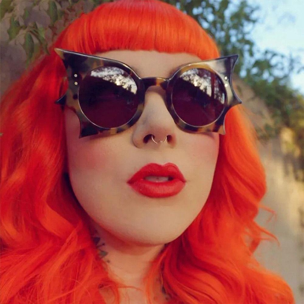 Солнцезащитные очки в форме летучей мыши без оправы с защитой от ультрафиолета 400, новинка, очки на Хэллоуин для женщин и мужчин