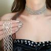 Fashion Retro Temperament Neck Chain Rhinestone Sparkling Collar Chain  Bridal