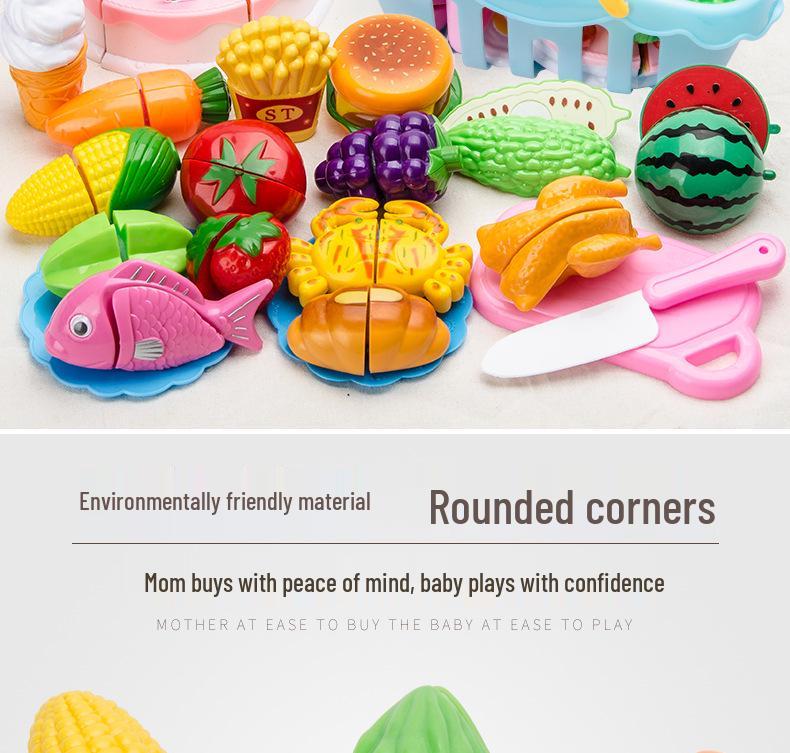 Fun Pretend Play Cut Toy Set - Kids Kitchen Vegetables & Fruits