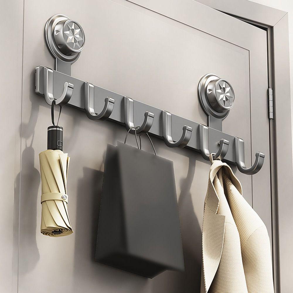 4/5/6/7/8 Hook Suction Cup Door Hook Waterproof Hanging Coat Holder Wall Clothes Hanger Clothes