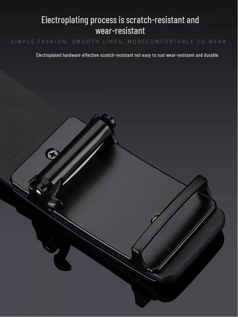 Мужской ремень из натуральной кожи Emperor Paul с автоматической пряжкой - Молодежный минималистичный дизайн