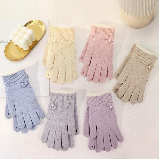 Женские зимние перчатки Теплые перчатки с сенсорным экраном С пайетками в виде бабочки Вязаные Утепленные