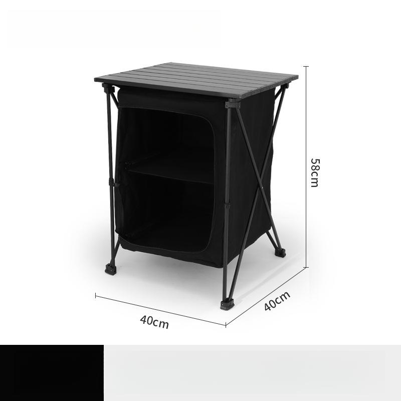 Outdoor Camping Foldable Storage Cabinet Portable Multifunctional Aluminum Alloy Dual‑use Table‑cabinet For Camping