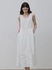 Le Studio [Shoulder Bag Set] Shirred Sleeveless Dress White