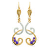 [N6985] - Gold Plated Sleepers 'Anastacia' Golden Amethyst - 24x12 Mm