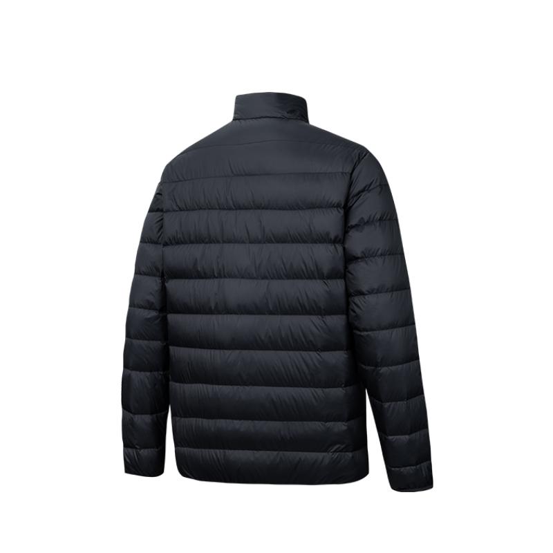 Anta Однотонный пуховик с воротником-стойкой и длинными рукавами, мужская верхняя одежда, черный цвет 152447921-6