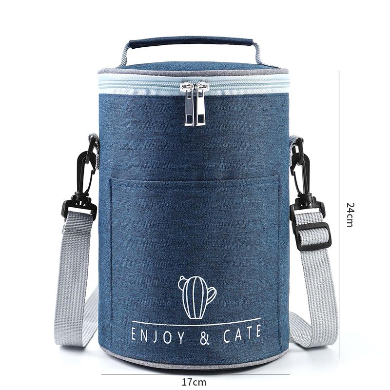 Круглая изолированная сумка для ланча, изолированная сумка, большая тяжелая алюминиевая фольга, портативная сумка для бенто, рабочая сумка, сумка для ланча