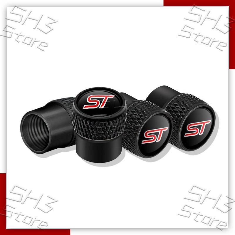 4Pcs ST Badge Car Wheel Tire Valve Caps Tyre Air Stem Airdust Waterproof Covers For Ford Focus MK2 MK3 MK4 Fiesta Kuga Mondeo