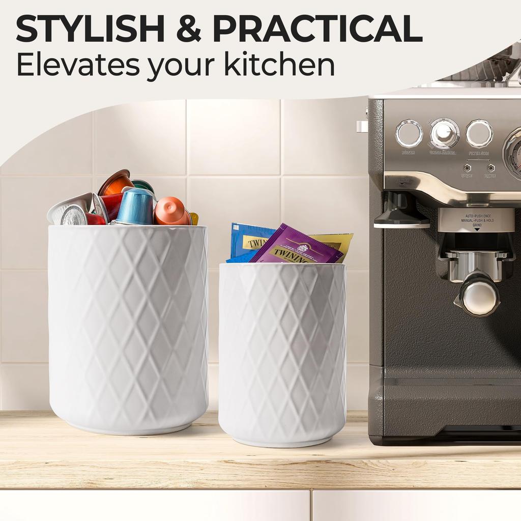 MIAMIO Керамический органайзер для кухонной утвари Фермерский декор для организации столешниц и хранения кухонных принадлежностей и аксессуаров Коллекция Palmanova - Держатель/Кухня