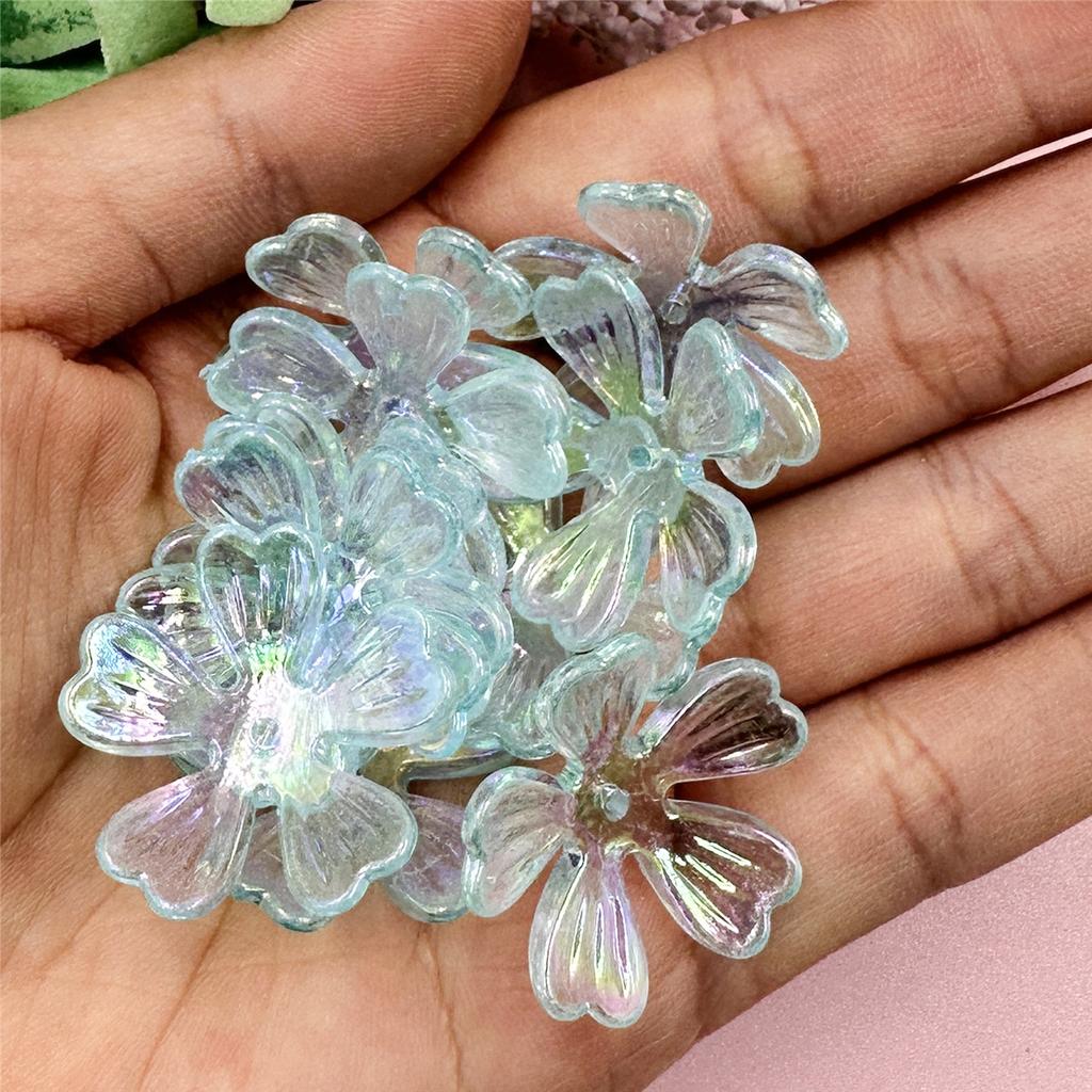 Hanmade Beads Necklace Pendant DIY Beads Acrylic Flower Beads 10Pcs 26.5mm Bead Jewelry Making