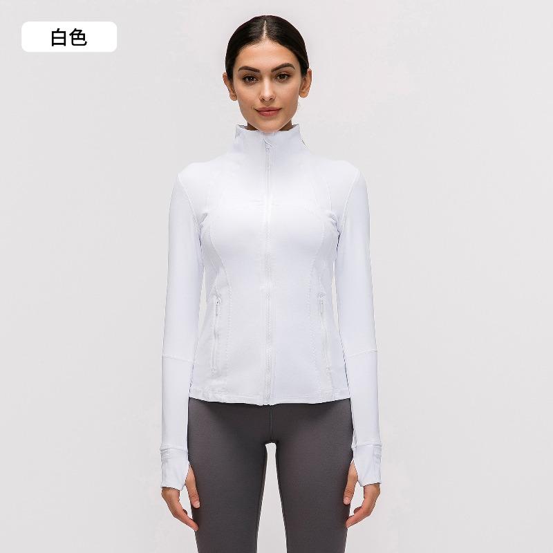 Autumn and winter new yoga sports coat women's elastic zipper running fitness yoga long-sleeved top jacket