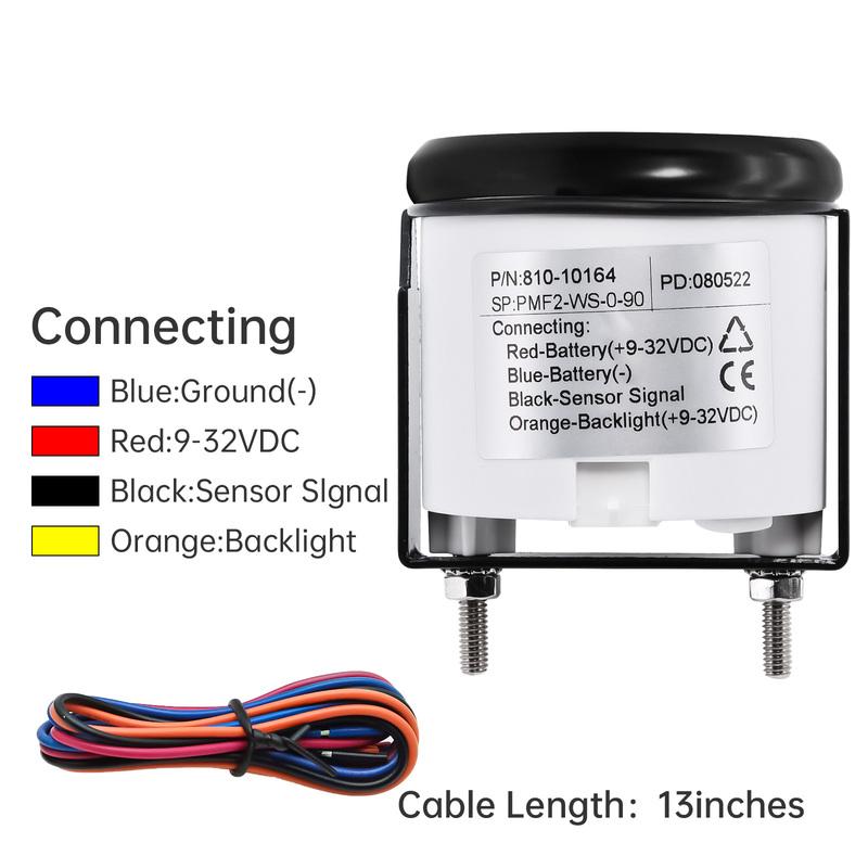 ZMFJH Red Backlight Pointer 2"52MM Fuel Level Gauge 0-190ohm,240-33ohm,0-90ohm Oil Tank Meter Indicator for Car Boat Yacht