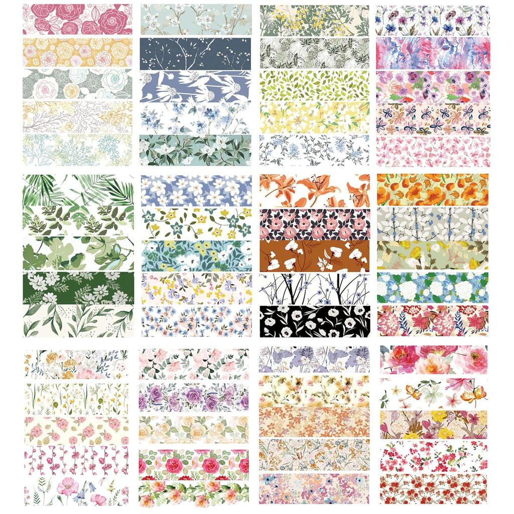 5rolls/pack Spring Flowers Romantic Series Washi Tapes Multi Color Floral Pattern Decorative Skinny Blooms Masking Tapes