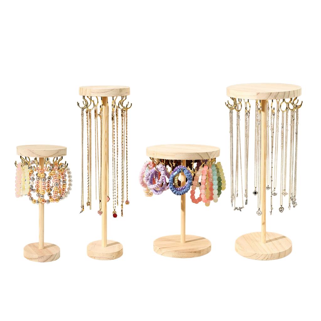 Универсальная стойка для украшений Прочная деревянная конструкция Организация украшений для длительного использования Организация ожерелий