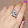 Luxury new jewelry, light luxury inlaid trapezoidal zircon ring, ring