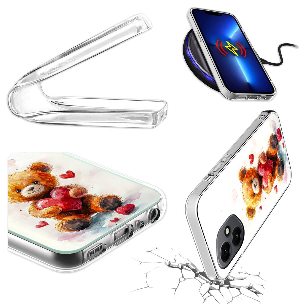 Etui Do Honor X7D / 400 Smart Obudowa Foto Case Plecki Miś + Szkło 9H