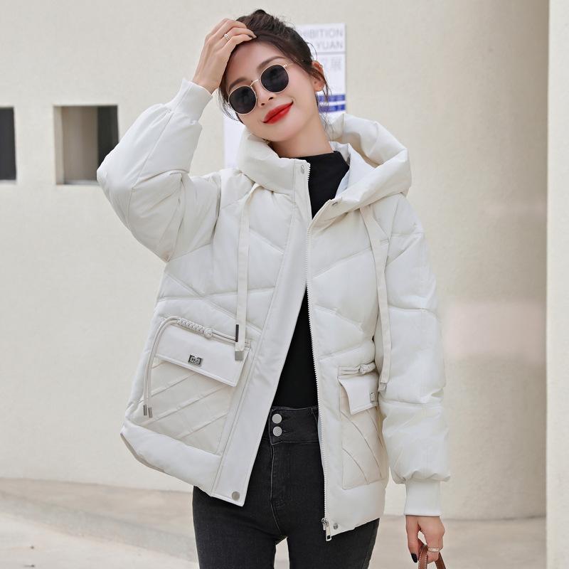 Куртка женская, новинка 2023 года, новая свободная куртка большого размера с капюшоном, зимняя пуховая куртка