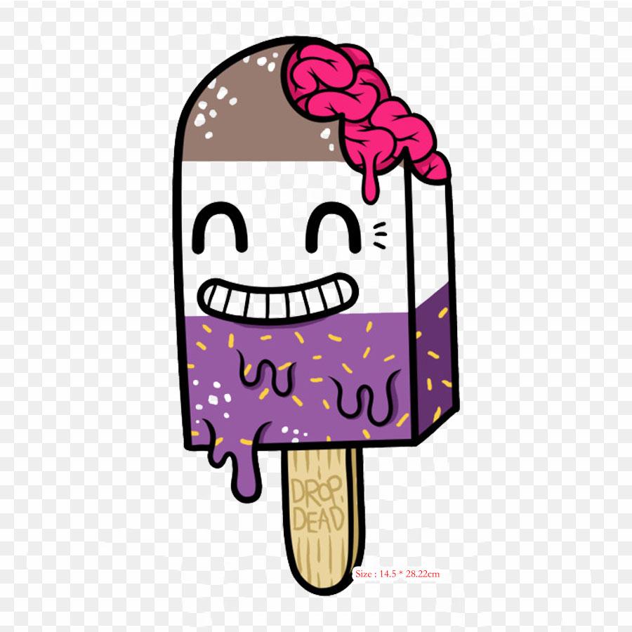 Drop Dead Ice Cream Ice Cream Sticker Iron On Heat Transfer Printing Vinyl Patches Sticker for Clothes DIY Appliques Washable Patches