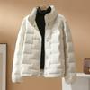 2024 осень и зима новый легкий пуховик женский короткий корейский вариант модная вертикальная свободная белая теплая куртка на утином пуху
