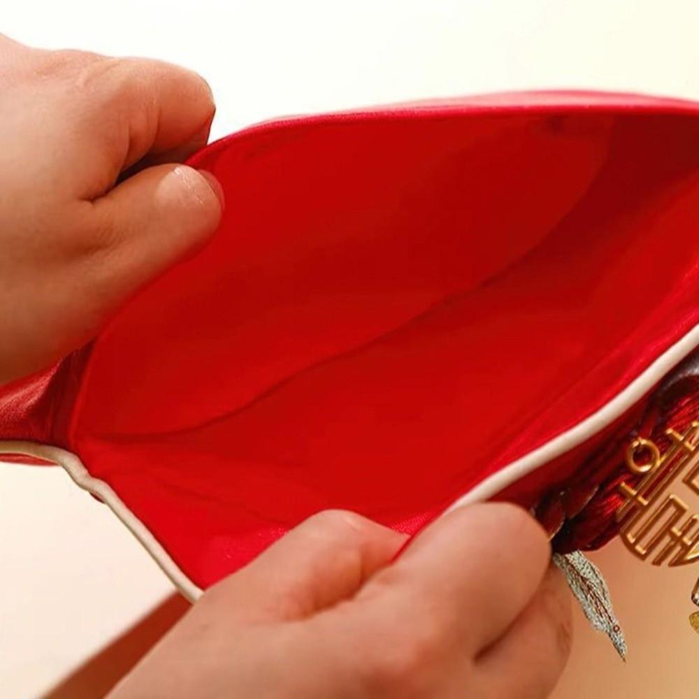 Парчовая ткань кисточка парча красный конверт праздник весны Новый год денежный мешок леди девушки женщины