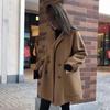 Plus-Size Women's Thick Woolen Coat for Autumn/Winter - Medium To Long Length, Loose Fit, Fits Up To 200 Pounds