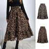 Women Skirt High Waist Stylish Skin-touching Elastic Fine Workmanship Dressing Up Chiffon Leopard Print A-line Skirt Daily Clothing