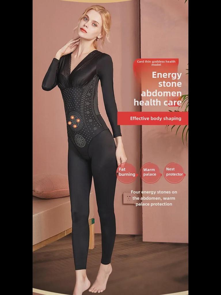 Послеродовой корректирующий комбинезон с длинными рукавами: Брюки с кофеином для укрепления живота, подтяжки талии и подтяжки бедер