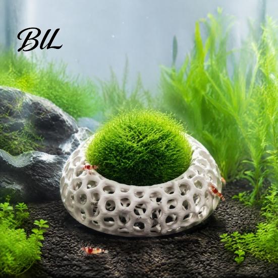 3D Printed Aquarium Cave 2Pcs Shrimp Caves for Plants, Round Hideouts, Cherry & Dwarf Habitat Hides Moss Ferns And Anubias, Tank Decoration Freshwater