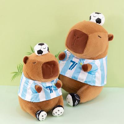 Сидящая футбольная капибара плюшевая игрушка футболка кукла капибара кукла из автомата подарок на день рождения ребенка