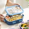 Мультяшный ланч-бокс из нержавеющей стали с отделениями, бенто-бокс, подходит для микроволновой печи, контейнер для еды, портативный бенто для студентов и офисных работников