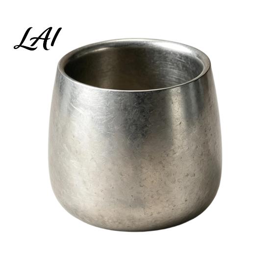 Portable Snack Bowls for Outdoor Stainless Steel Cup/Bowl Industrial Matte Metal Container Smooth Arc Non Slip Base Serving Shatterproof Non-slip