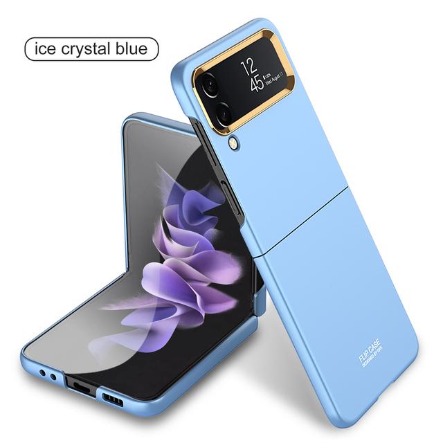 Противоударный матовый чехол для Samsung Galaxy Z Flip 4, ультратонкий жесткий чехол с металлическим покрытием, рамка для объектива, чехол для Samsung Flip 4, 5g