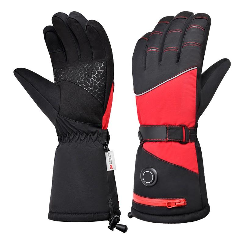 Heated Gloves Skiing Cycling Winter Outdoor 3 Heat Settings Touchscreen Thermal Fleece Lined
