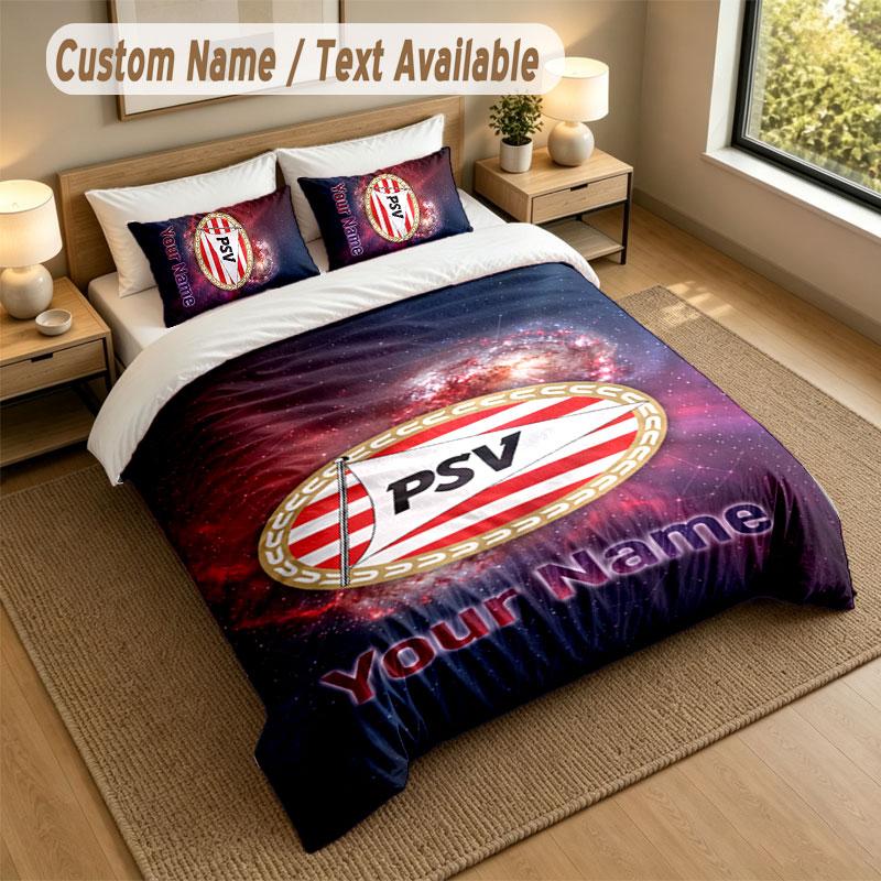 Bedding Set 1 Duvet Cover 2 Pillowcases PSV Eindhoven FC Print Soft Bed Linen Bedroom Decor