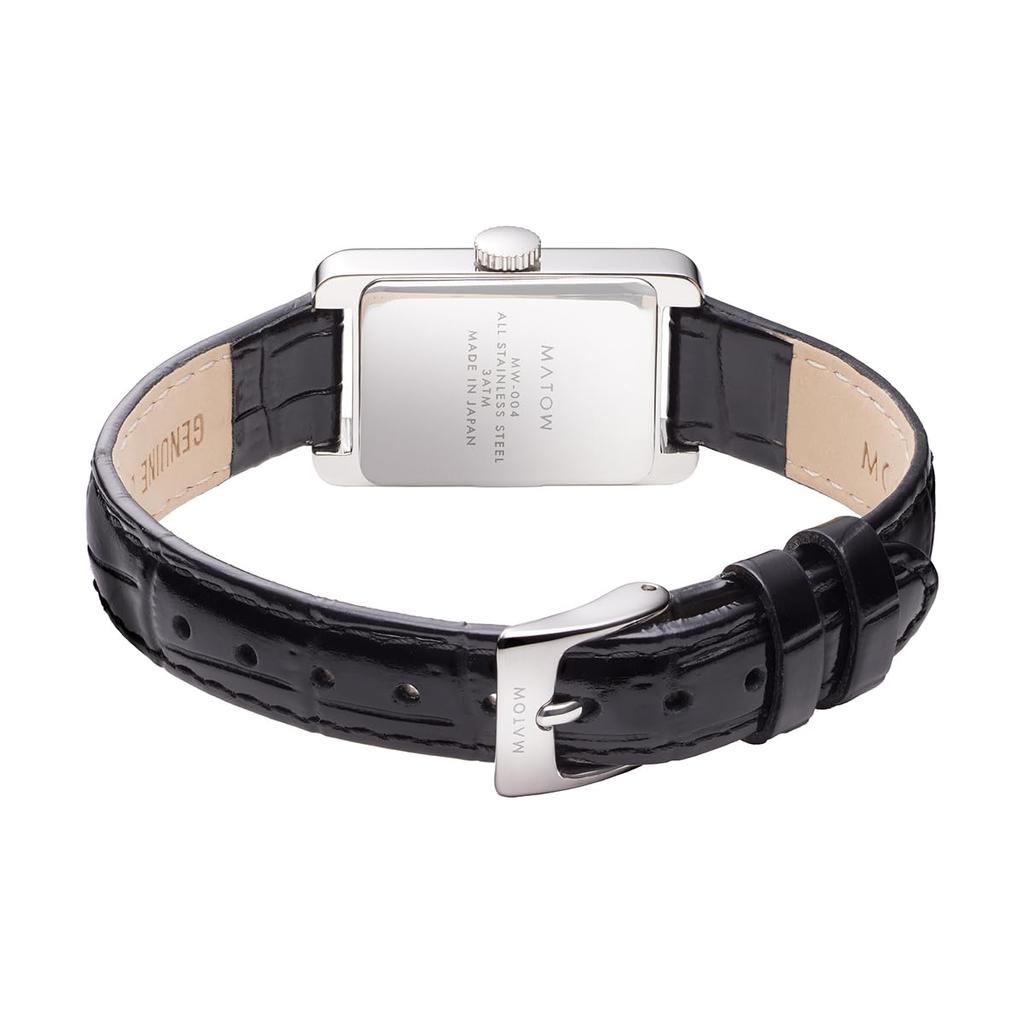 Authorized Distributor Matou Watch Mw004003 Oborozuki Square Silver Black Leather [MATOW] Women's [Tsuki Oborozuki]