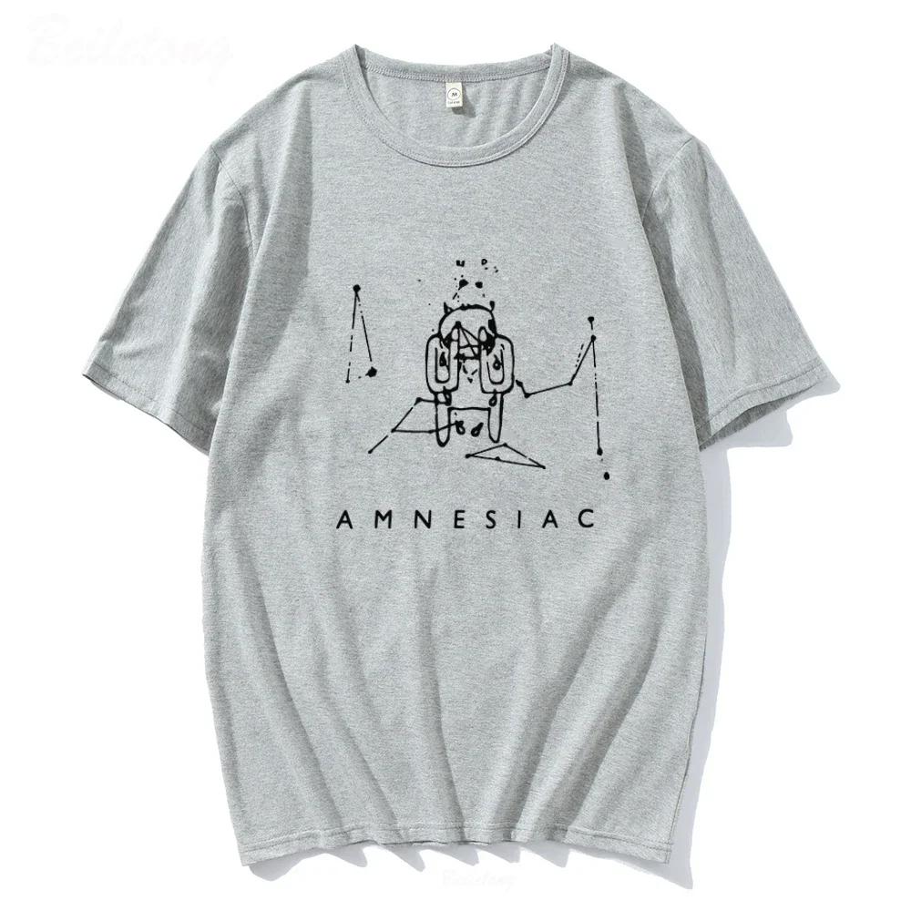 Radiohead Amnesiac T Shirt Cute Cry Pattern Tshirt Band Rock Funny Music Tops 100 Cotton Funny Print Loose Album Tees Female Unisex